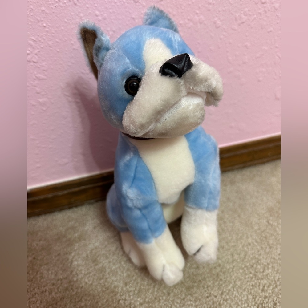 Royal Plush Toys Rare Blue Boxer Plush 10” Sitting Puppy Dog Stuffed Animal